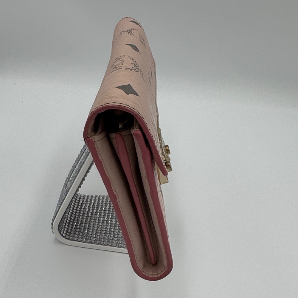 MCM Pink Logo Clutch with Gold Clasp - Picture 3 of 7